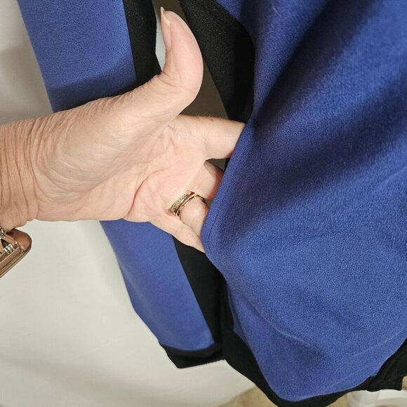 Soft Surroundings Jacket Size Medium Blue Colorblock Ponte Knit Pockets - Picture 4 of 10